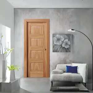 Top Quality Spanish Timber Internal Panel Door Cherry Veneer Square Rebated Beading Fireproof For Homes