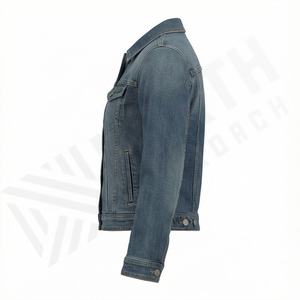 แจ็คเก็ตเดนิมลำลองแบบสั่งทำสำหรับผู้ชาย ไซส์ใหญ่พิเศษ ผ้าฝ้าย 100% ตัวเสื้อมีโลโก้ด้านหน้า ตัวเลือกแบบระบายอากาศได้ดี เหมาะสำหรับฤดูหนาว - Product Image 3