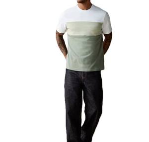 Camisetas de hombre de diseño único de moda 100% algodón ropa de verano secado rápido y patrón estampado ligero bloque Color cuello redondo - Product Image 5