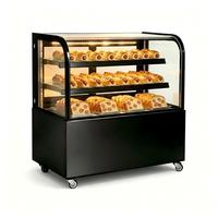 Vitrine réfrigérée pour gâteaux sur pied, double arc, avec corps en acier inoxydable, capacité 2-8 gâteaux ℃   Système de refroidissement