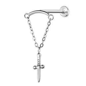 F136 borla cadena colgante serpiente Stud G23 aleación <span class=keywords><strong>de</strong></span> titanio cuerpo <span class=keywords><strong>Piercing</strong></span> anillo circón <span class=keywords><strong>labio</strong></span> patrón chapado en <span class=keywords><strong>oro</strong></span> <span class=keywords><strong>para</strong></span> bodas - Product Image 4