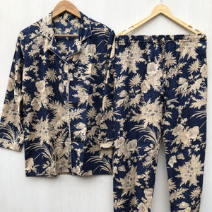 Camisón indio floral con estampado a mano, de algodón. - Product Image 1