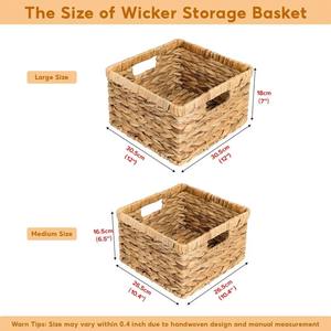 Cestas Tejidas de Mimbre para Estantes con Asas, Cesta de Almacenamiento Hecha a Mano, Venta al por Mayor, Ecológica, Hecha en Vietnam - Product Image 2