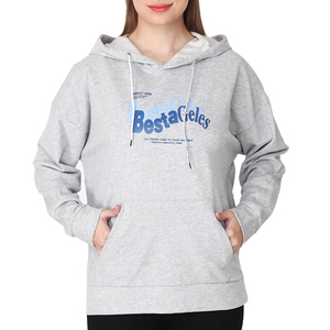 Sweat à capuche pour femme en polaire polyester/coton de haute qualité, respirant, imprimé, avec logo frontal, doublé, manches longues, doux, décontracté, pour l'hiver et le quotidien - Product Image 1