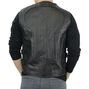 Chaleco de Motociclista de Cuero Genuino Premium en Oferta, Chaleco de Motociclista con Hebilla Lateral Ajustable, Fabricante en Pakistán - Product Image 6