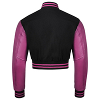 Veste universitaire vintage pour femme avec logo personnalisé, brodée, respirante, en daim de vache, imperméable et coupe-vent – Vente en gros