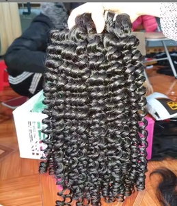 Extensiones de cabello humano vietnamita natural negro ondulado profundo 100% extensión de cabello humano auténtico - Product Image 2