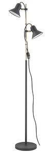 Lampada da terra Boston, 2xE27, nera, 153 cm. (F-Bright 1950911-N) - Product Image 1
