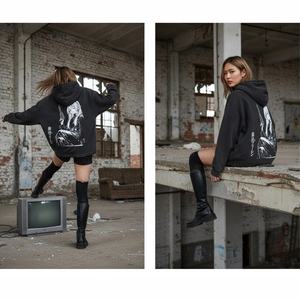 Sudadera con Capucha de Invierno, Algodón de Primera Calidad, Sudadera con Capucha Vintage Personalizada con Lavado Ácido para Hombre, Sin Cordones, Sudadera Unisex - Product Image 2