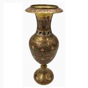 Vase long en laiton pakistanais artisanat, décor à la maison en laiton, laiton antique de qualité supérieure - Product Image 6