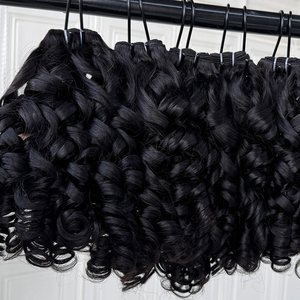 Lots de Cheveux Humains Naturels Bruts Bouclés et Volumineux de Haute Qualité du Cambodge, Noir Naturel, pour Salons de Coiffure - Product Image 3