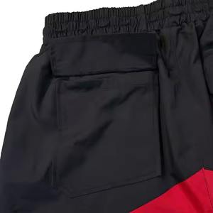 Pantalones cortos deportivos para correr con logotipo personalizado para hombre, transpirables, estilo informal, multibolsillo, bloque de Color, cordón empalmado, cremallera, ocio Suelto - Product Image 3