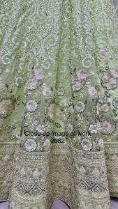 Sophistiqué Brodé Designer Party Wear Lehenga Choli Fantaisie Paillettes Dori Travail A-ligne Silhouette Cathédrale Train Mariages - Product Image 5