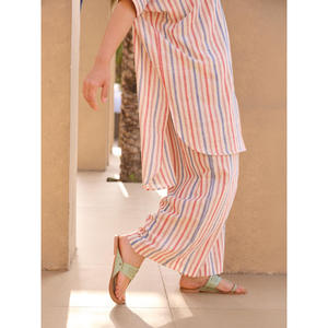 Striped Oversized Linen-Cotton Long <b>Shirt</b> Loose Fit Vintage <b>Western</b> Outwear - Product Image 3