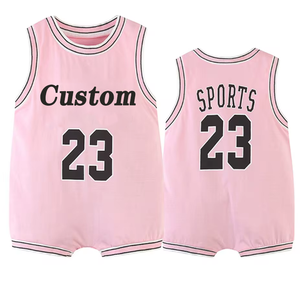 Sıcak satış özel sayı basketbol forması Summer kolsuz giysi tulum tulum yaz bebek spor için <span class=keywords><strong>Set</strong></span> - Product Image 5