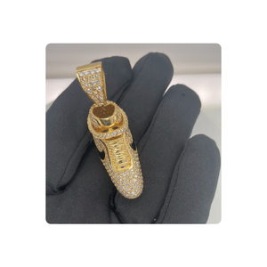 Colgante Hip Hop de diamante natural de oro amarillo de 14kt con esmalte negro VS Si Diamonds Estilo clásico de exportador indio - Product Image 4