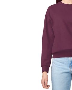Sudadera de cuello redondo para mujer en tejido polar color granate ciruela, jersey liso, impresión de logotipo personalizado OEM, ropa informal para mujer, top suave - Product Image 4