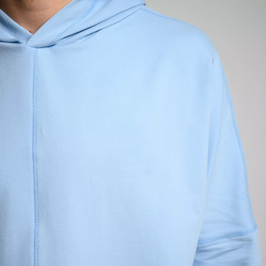 À la mode à capuche 100% coton doux poche avant à capuche pour hommes élégant confortable mi-poids vêtements à capuche avec Logo personnalisé - Product Image 6