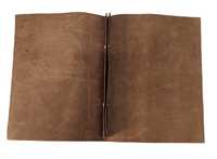Couverture de menu A4 en cuir de vache véritable avec logo personnalisable en relief, style Hunter, certifiée ISO, couleur brun fauve, pour hôtel et restaurant