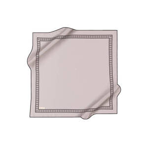 ผ้าเครปซาตินผงผ้าไหมสีชมพูผ้าพันคอสี่เหลี่ยมมีลวดลายเส้นขอบ - Product Image 1