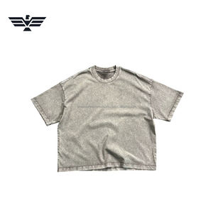 2026 Mens Washed Regular Fit Front Knitted O-Neck Short Sleeve T-Shirt High Quality Eco-Friendly Screen Customized 220g - Product Image 6
