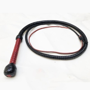 JEXMOO Fouets en cuir faits main personnalisés, outils artisanaux, rouge et noir, nouvelle arrivée, 2 ensembles d'équipements de bondage pour adultes, international - Product Image 6