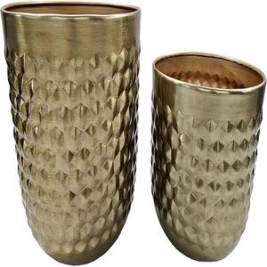 Macetas modernas de metal dorado, material de latón y cobre para decoración de balcón de jardín para el hogar, jarrón de suelo para boda o Pascua - Product Image 2