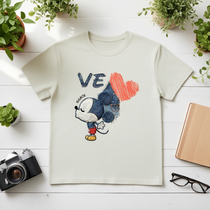T-Shirt Unisex 100% Cotone 210GSM, Vestibilità Oversize Casual, Stampa Personalizzata Serigrafica di Rose, Stampa DTG, Maglietta Compressa - Product Image 3