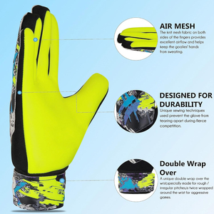 Gants de gardien de but en latex de haute qualité en gros, fermeture à lacets, paume active respirante pour l'entraînement en extérieur - Product Image 4