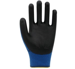 Guantes de nitrilo de punto de poliéster PN Zebra, guantes de trabajo recubiertos de 1/2, hilo de poliéster tejido, medio revestimiento de nitrilo, protección para manos y brazos - Product Image 2
