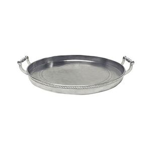 Bandeja de Metal rústico hecha a mano, vajilla de cocina galvanizada de larga duración, bandejas de servicio multiusos de forma ovalada para jardín y hogar - Product Image 4