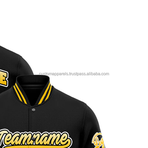 Vente en gros veste universitaire haut de gamme 100% manches en laine col montant broderie décoration avant Logo Placement respirant coupe-vent - Product Image 4