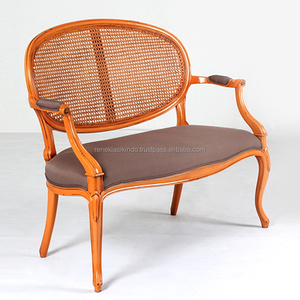 Banc de parc en bois d'extérieur n° Design minimaliste 1703 avec bois massif et rotin, adapté à divers restaurants ou autres besoins. - Product Image 1