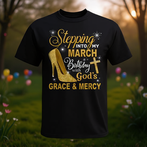 Camiseta para celebrar mi cumpleaños de marzo con la gracia y la misericordia de Dios - Product Image 3