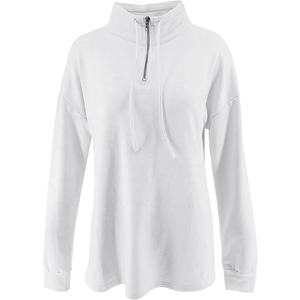 <b>Women's</b> <b>Winter</b> Outerwear <b>Tops</b> Long Sleeve Pullover Quarter Zip Sweatshirts with Drawstrings and Stand Collar - Product Image 1