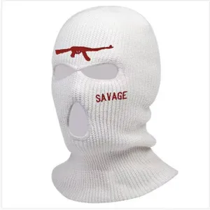 Tactical 3 Hole Ski Mask Manufacturer Unisex Women Men One Motorcycle Wool Knit Cap Fleece Hoodie Bala