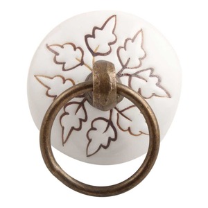 Bouton de créateur blanc avec accent en métal pour armoires, tiroirs et armoires Poignée moderne élégante pour la cuisine ou le bureau à domicile - Product Image 3