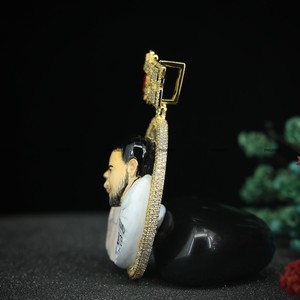 Colgante de Foto 3D con Esmalte, Forma Redonda Personalizada, con Argolla Personalizada, Plata de Ley 925, Chapado en Oro Amarillo, Regalo de Joyería para Hombre y Mujer - Product Image 6