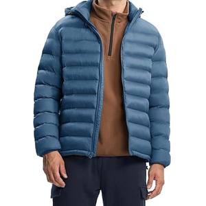 Men Canvas Lightweight <b>Padded</b> Detachable <b>Hooded</b> Collar Front Logo Water-Resistant Winter Fashion Regular Fit Puffer <b>Jacket</b> - Product Image 6