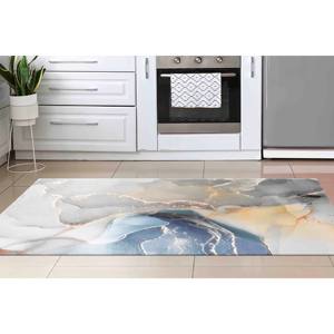 Alfombra de Mármol Azul Grisáceo: Tonos Suaves, Alfombra Antideslizante, Alfombra Estampada, Alfombra de Chenilla - Product Image 3