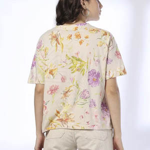 เสื้อยืดแขนสั้นผ้าฝ้ายหนาสีพื้นคอกลมสำหรับผู้หญิง ฤดูร้อน เป็นมิตรกับสิ่งแวดล้อม - Product Image 5