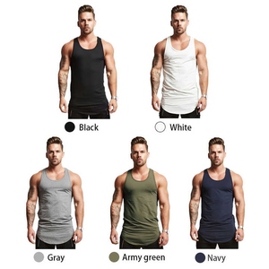 Wholesale Custom Men's Gym <b>Vest</b> Fitness Singlet Breathable Cotton Tank Top Casual Workout Muscle Bodybuilding <b>Stringer</b> - Product Image 3