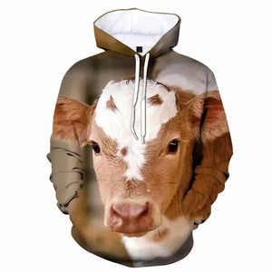 Nueva e interesante granja lechera 3D impresión hombres niños pulóver Top granja Animal moda creativa calle fina Sudadera con capucha - Product Image 6