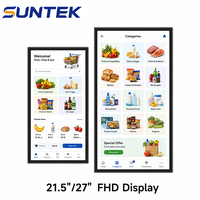 Kiosque en libre-service SK7 SUNTEK, écran tactile d'information Android de 27 pouces, sur pied ou sur socle en aluminium, personnalisé en usine