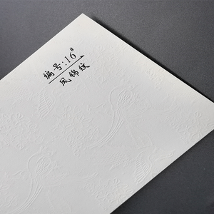 Lizheng Tùy Chỉnh Matt Trắng Nghệ Thuật Giấy Linen Kết Cấu Với Logo Dập Nổi Giấy Đặc Sản - Product Image 5