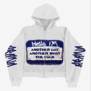 Sweat-shirt à capuche surdimensionné personnalisé pour homme, sweat-shirt délavé à l'acide, streetwear lourd, survêtement, logo imprimé intégral, broderie - Product Image 1