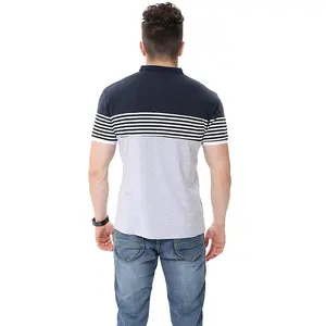 Odm 250 Gsm camiseta de peso pesado diseño personalizado en blanco 100% algodón cuello redondo Polo camiseta para hombre - Product Image 3