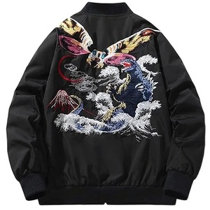 Manteaux de haute qualité pour hommes Collection d'hiver Veste Letterman Varsity Award Veste noire - Product Image 6