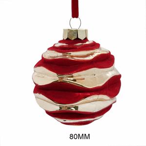 Ornements de Noël en verre rouge et blanc, classiques, soufflés à la main, décorations de sapin de Noël en couleur pleine, en provenance d'Italie - Product Image 3