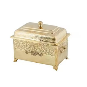 Plat à friture design fantaisie plat de service poli à l'or en métal pour la maison hôtel et restaurant utilisation plats de restauration - Product Image 5